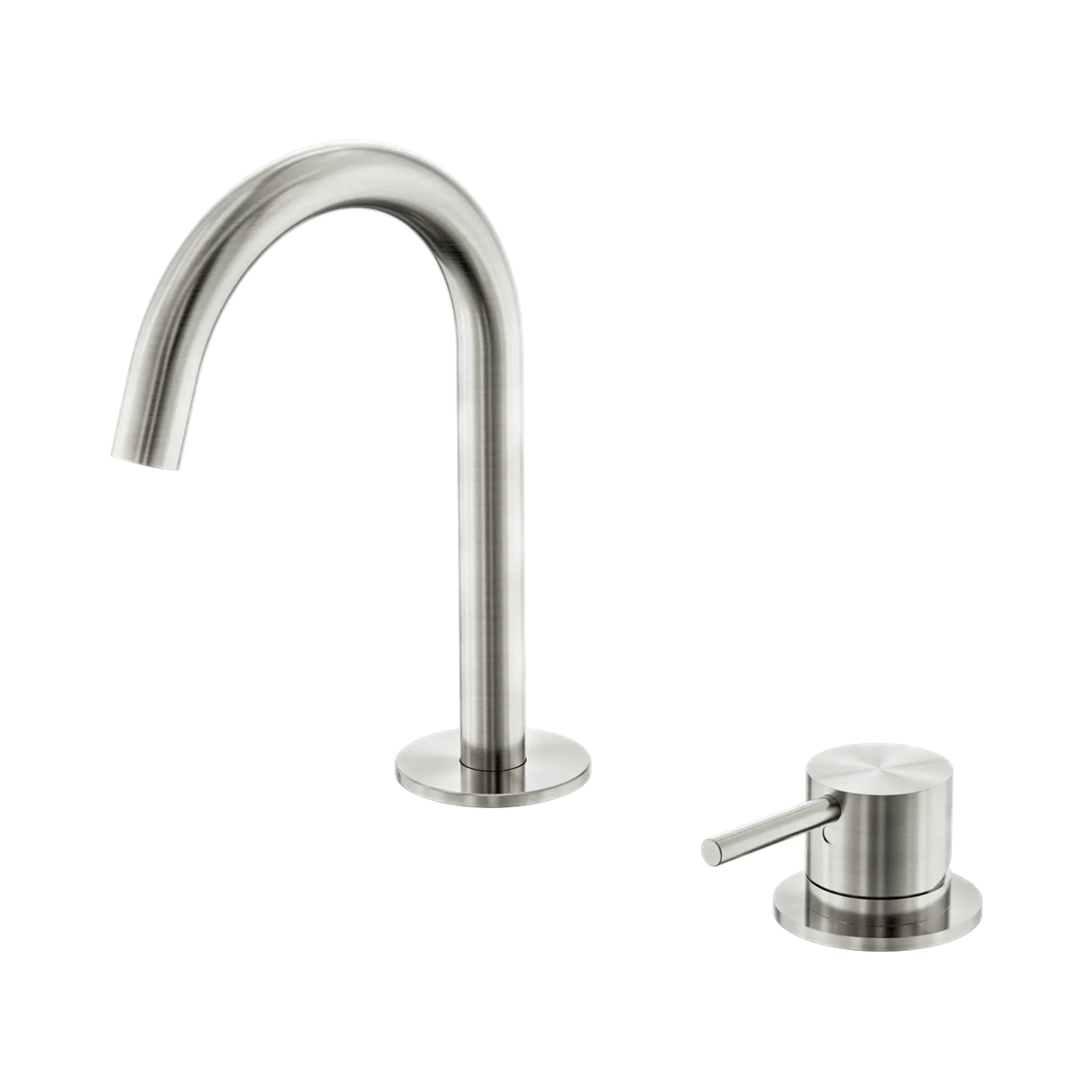 Mecca Hob Basin Mixer Set Arc Spout Brushed Nickel