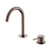Mecca Hob Basin Mixer Set Arc Spout Brushed Bronze