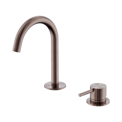 Nero Mecca Hob Basin Mixer Set Arc Spout Brushed Bronze