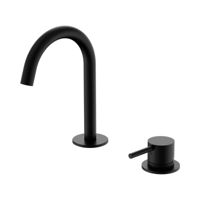 Nero Mecca Hob Basin Mixer Set Arc Spout Matte Black