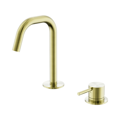 Nero Mecca Hob Basin Mixer Set Edge Spout Brushed Gold