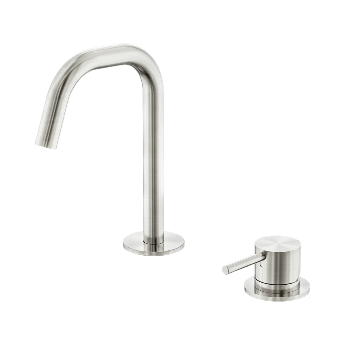 Mecca Hob Basin Mixer Set Edge Spout Brushed Nickel