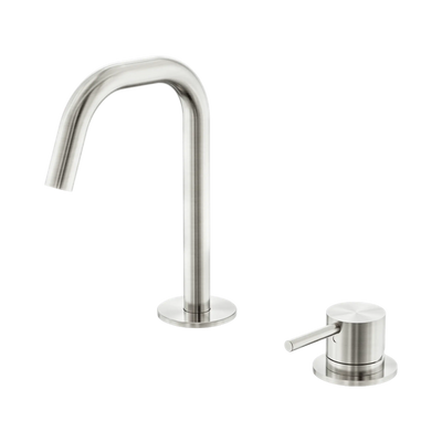 Nero Mecca Hob Basin Mixer Set Edge Spout Brushed Nickel