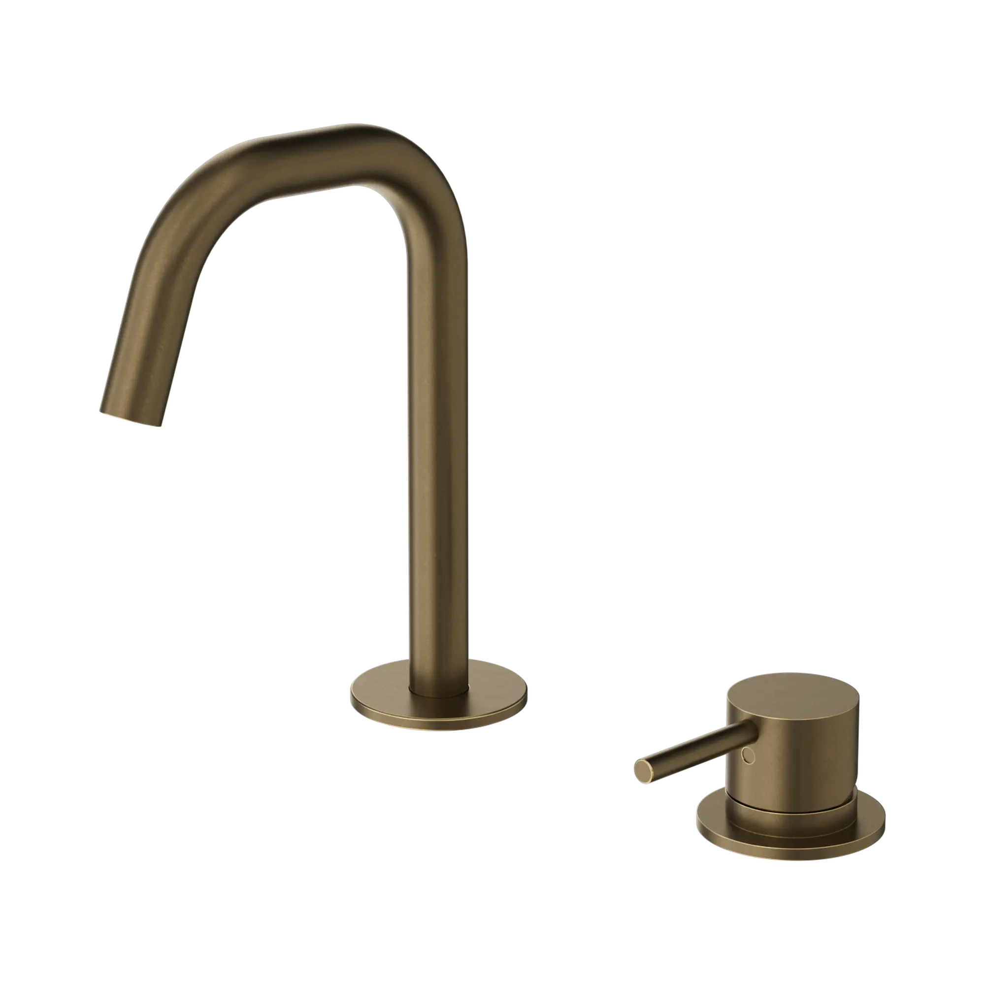 Nero Mecca Hob Basin Mixer Set Edge Spout Tumbled Antique Brass