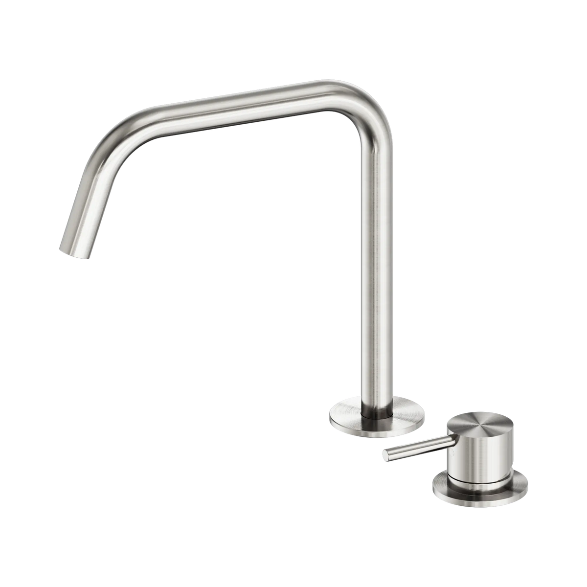 Mecca Hob Bath/Kitchen Mixer Set Edge Spout II Brushed Nickel