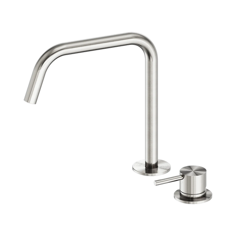 Nero Mecca Hob Bath/Kitchen Mixer Set Edge Spout II Brushed Nickel
