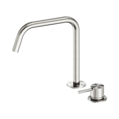 Nero Mecca Hob Bath/Kitchen Mixer Set Edge Spout II Brushed Nickel