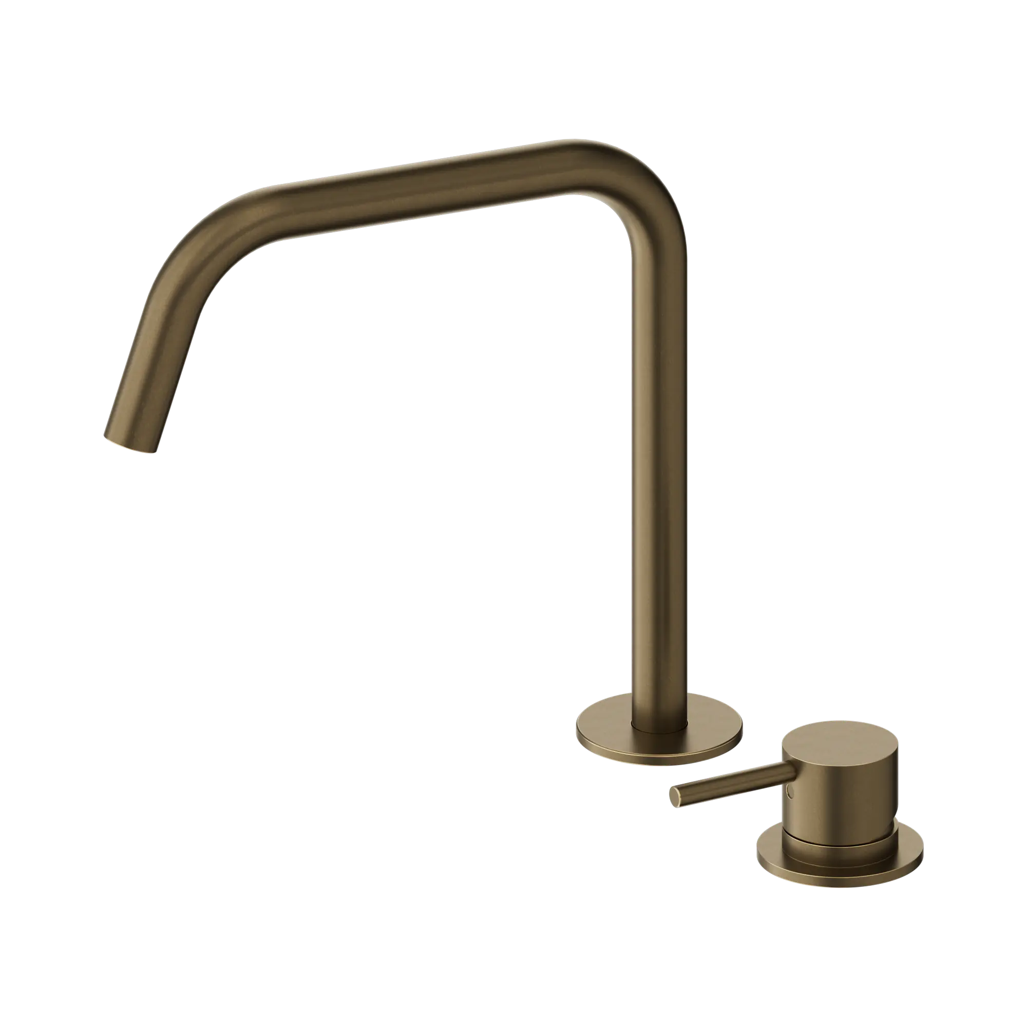 Nero Mecca Hob Bath/Kitchen Mixer Set Edge Spout II Tumbled Antique Brass