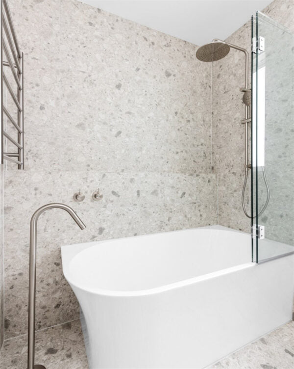 Nero Mecca Shower / Basin Mixer 80mm Plate Handle Up Brushed Nickel