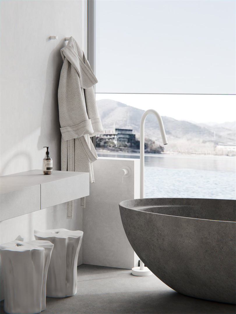 Nero Freestanding Bath Spout Only Matte White