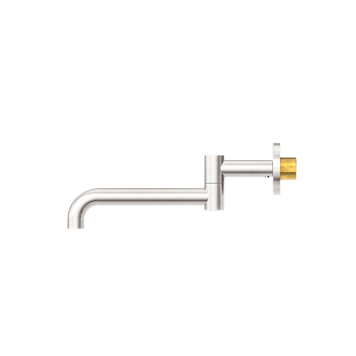 Nero Mecca Wall Mounted Swivel Bath Spout Only 225mm Brushed Nickel