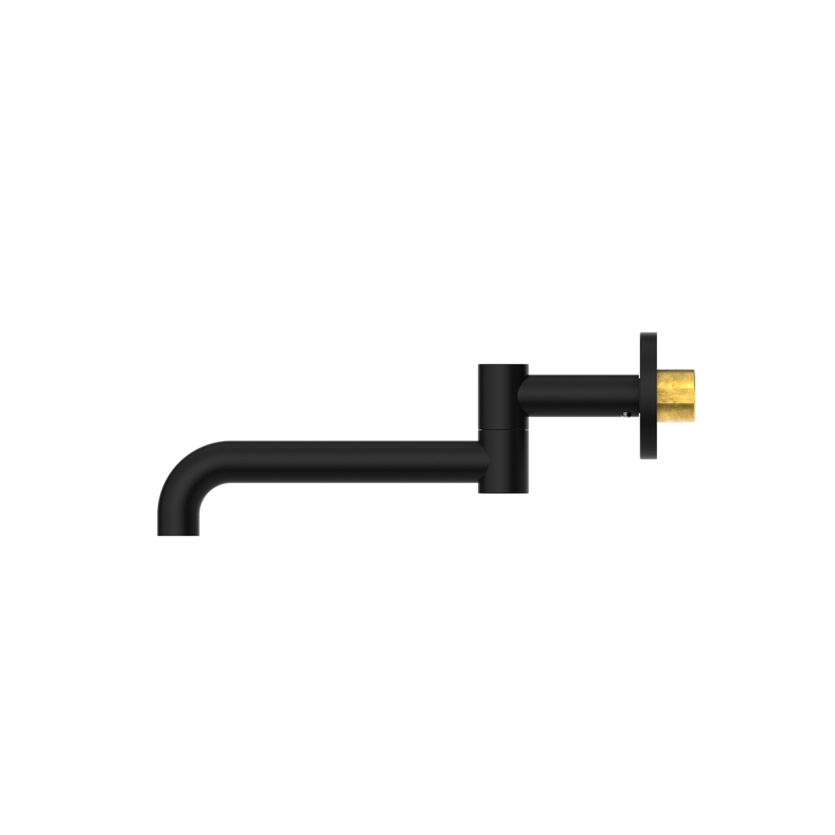 Nero Mecca Wall Mounted Swivel Bath Spout Only 225mm Matte Black