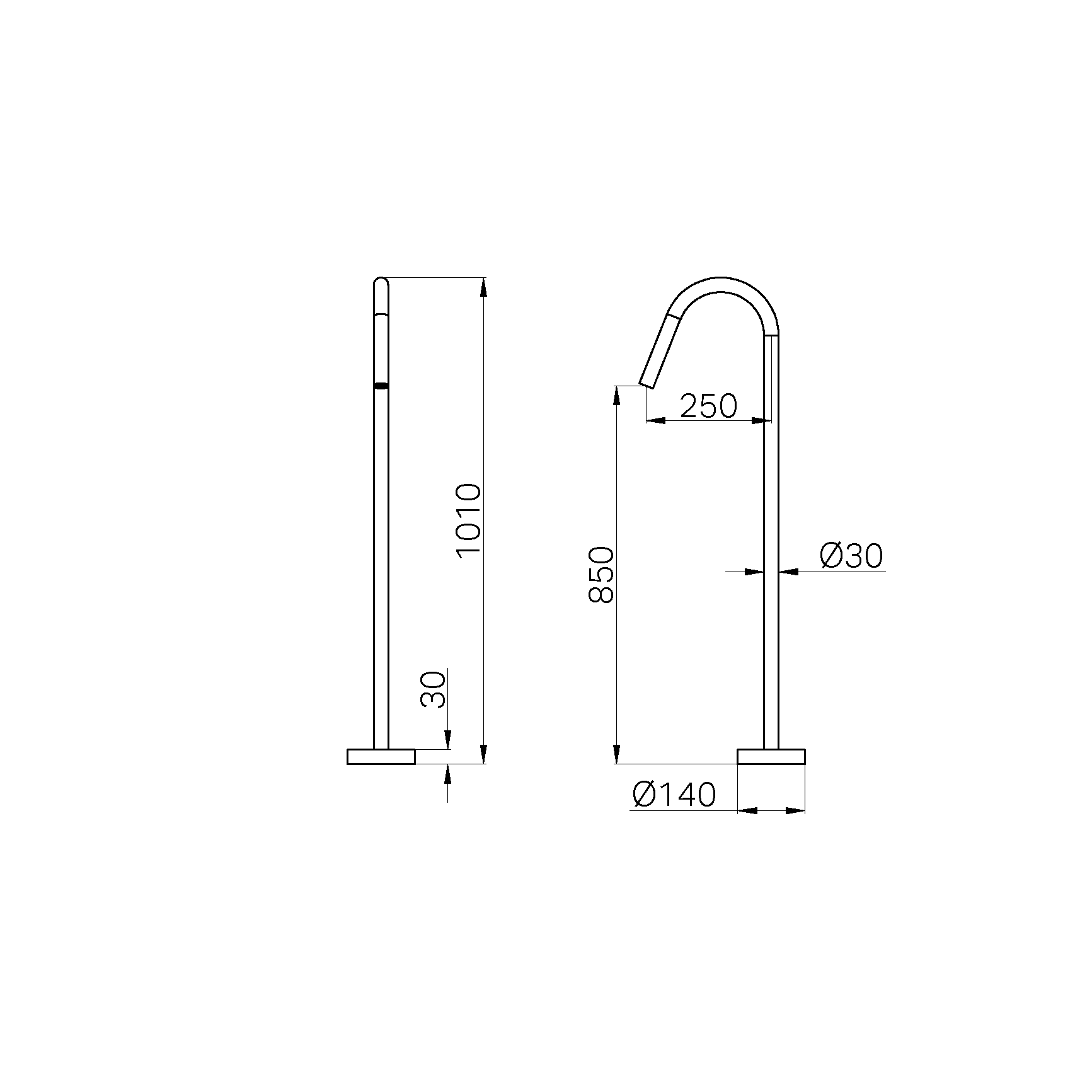 Nero Mecca Freestanding Bath Spout Only Graphite