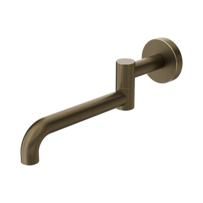 Nero Mecca Wall Mounted Swivel Bath Spout Only 225mm II Tumbled Antique Brass