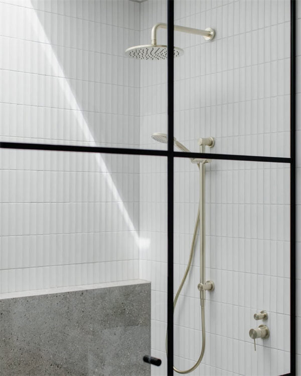 Nero Mecca Shower Mixer With Diverter Sperate Back Plate Brushed Gold