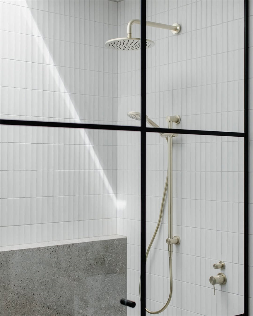 Nero Round Shower Arm Length 330mm Brushed Gold