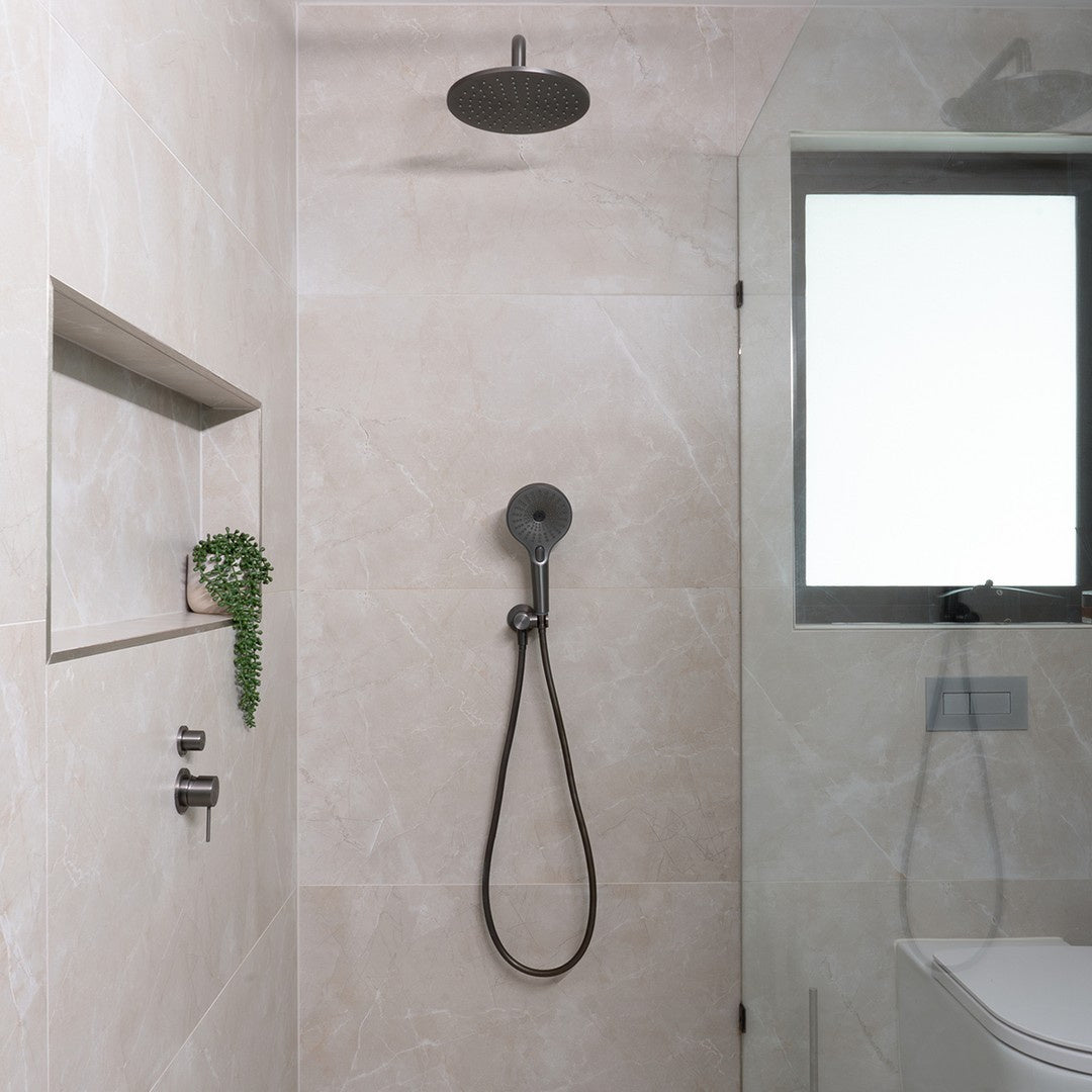 Nero Round Shower Arm 330mm Length Gun Metal