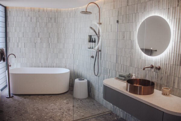 Nero Mecca Shower / Basin Wall Mixer 80mm Plate Brushed Bronze