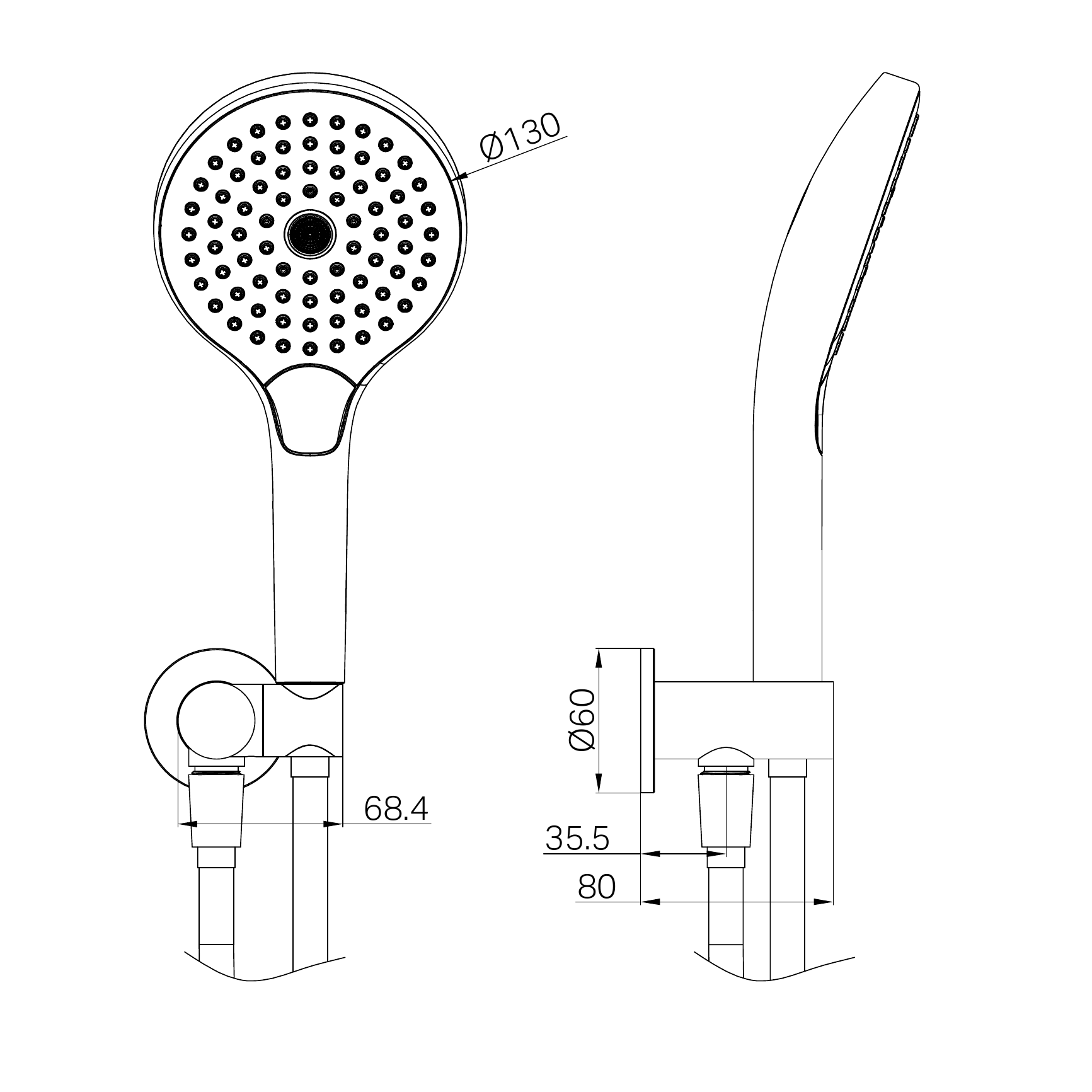 Nero Mecca Shower On Bracket With Air Shower II Matte Black