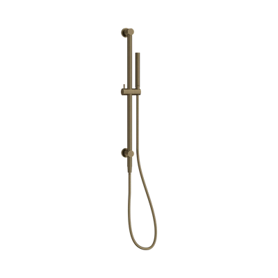 Nero Mecca Shower Rail With Slim Hand Shower Tumbled Antique Brass