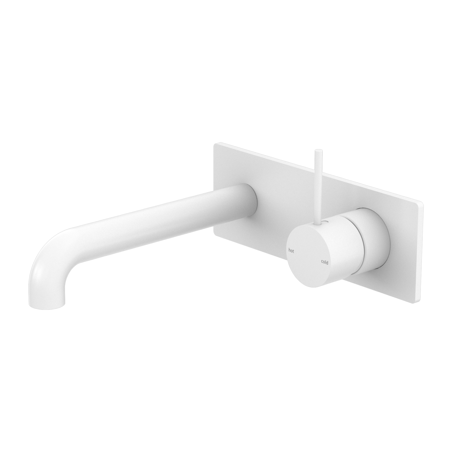 Nero Mecca Wall Basin/Bath Mixer Handle Up Matte White