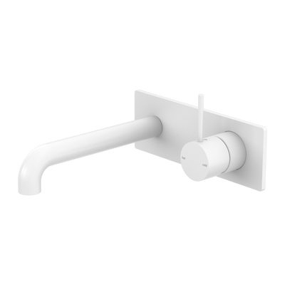 Nero Mecca Wall Basin/Bath Mixer Handle Up Matte White