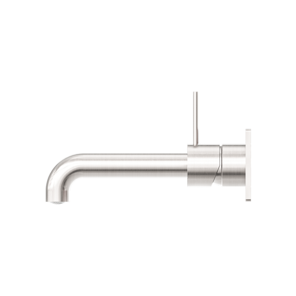 Nero Mecca Wall Basin/Bath Mixer Handle Up Brushed Nickel