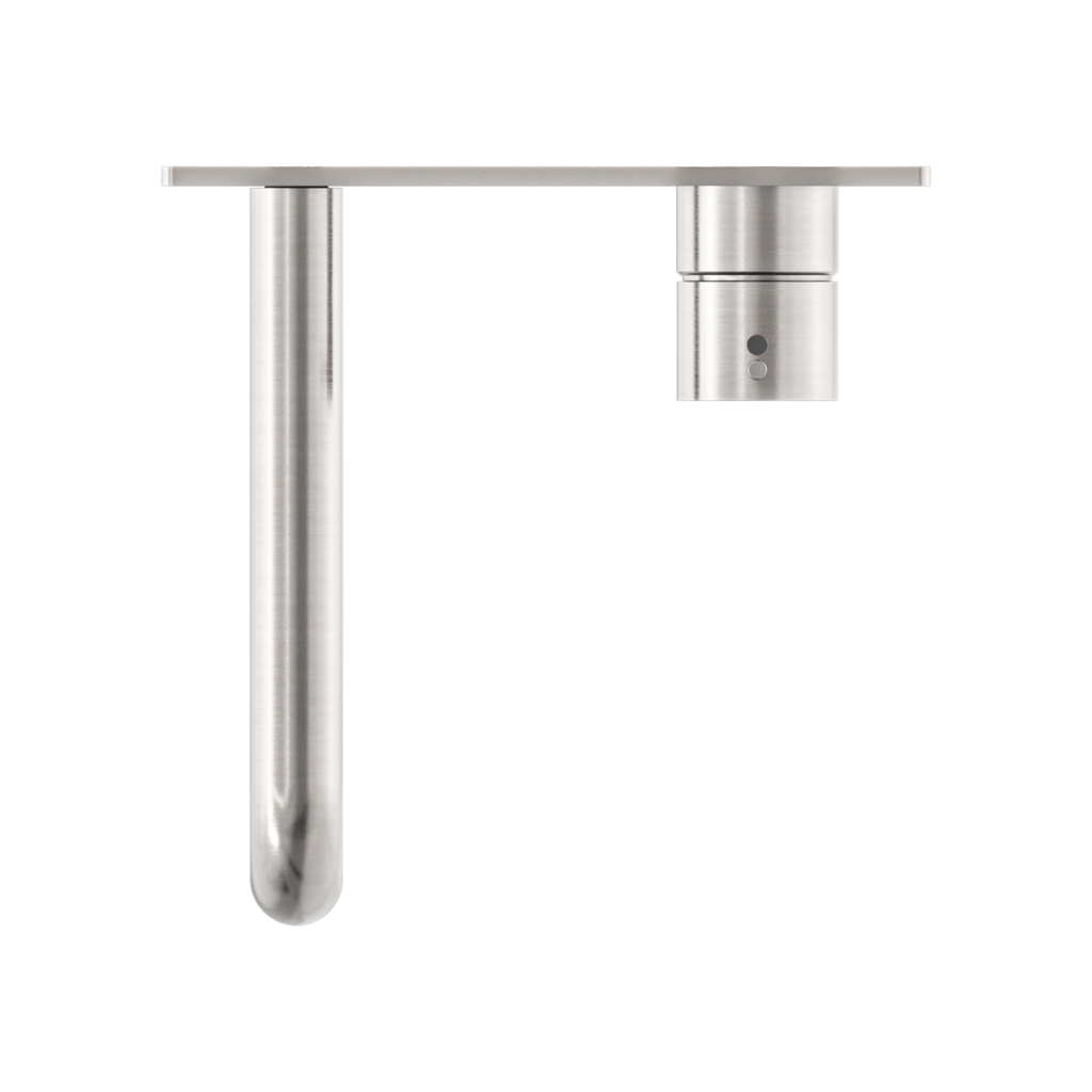 Nero Mecca Wall Basin/Bath Mixer Handle Up Brushed Nickel