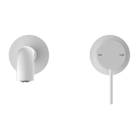 Nero Mecca Wall Basin/Bath Mixer Matte White
