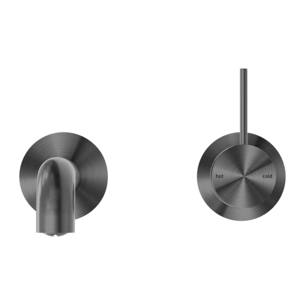 Nero Mecca Wall Basin/Bath Mixer Handle Up Gun Metal