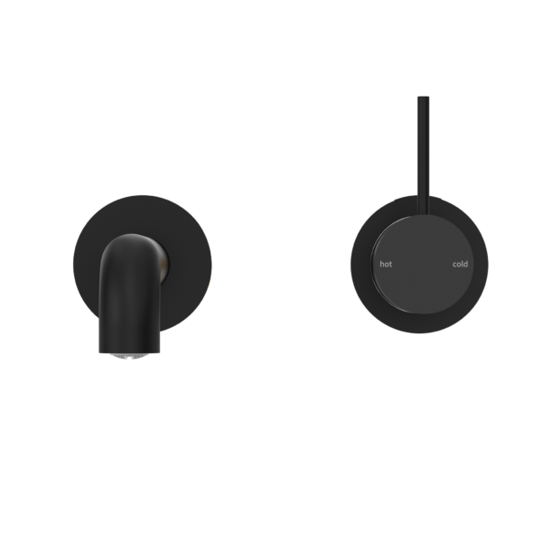 Nero Mecca Wall Basin/Bath Mixer Handle Up Matte Black