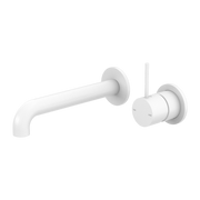 Nero Mecca Wall Basin/Bath Mixer Handle Up Matte White