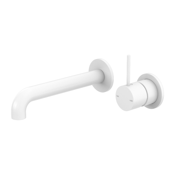 Nero Mecca Wall Basin/Bath Mixer Handle Up Matte White
