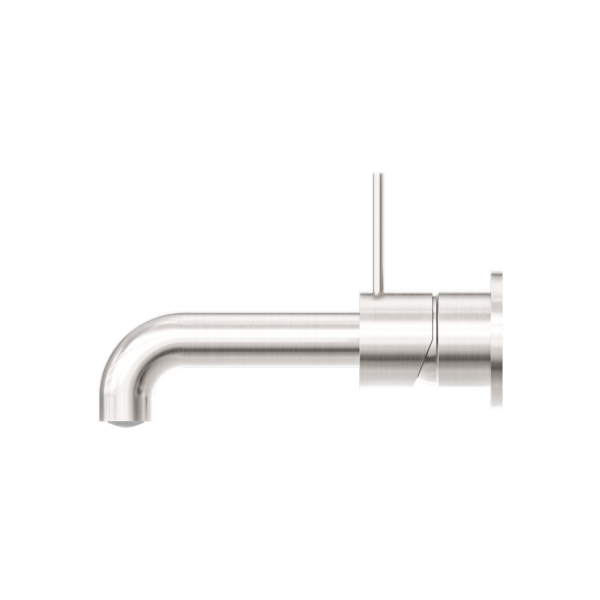 Nero Mecca Wall Basin/Bath Mixer Handle Up Brushed Nickel