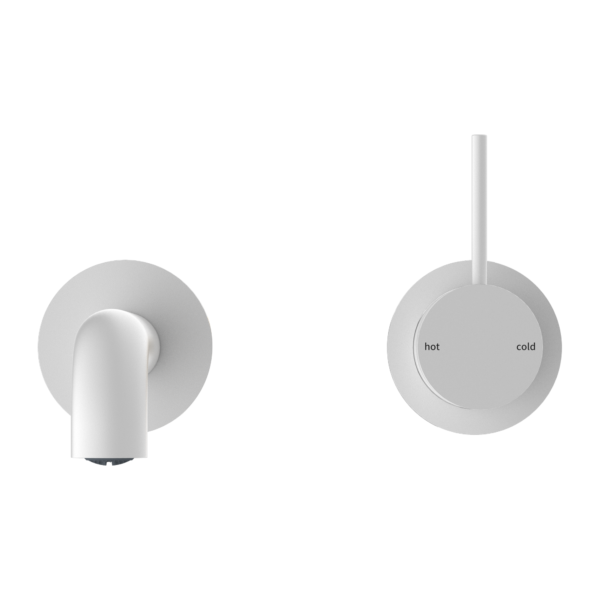 Nero Mecca Wall Basin/Bath Mixer Handle Up Matte White