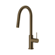 Nero Mecca Pull Out Sink Mixer With Vegie Spray Function Tumbled Antique Brass