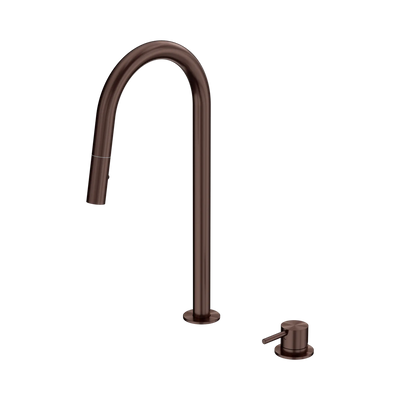 Nero Mecca Hob Mounted Pull Out Sink Mixer Rome Bronze