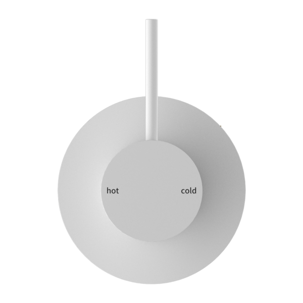 Nero Mecca Shower / Basin Mixer Handle Up 80mm Plate Matte White