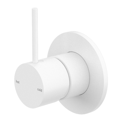 Nero Mecca Shower / Basin Mixer Handle Up 80mm Plate Matte White