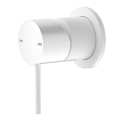 Nero Mecca Shower / Basin Wall Mixer 60mm Plate Matte White