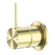 Nero Mecca Shower / Basin Wall Mixer 60mm Plate Handle Up Brushed Gold