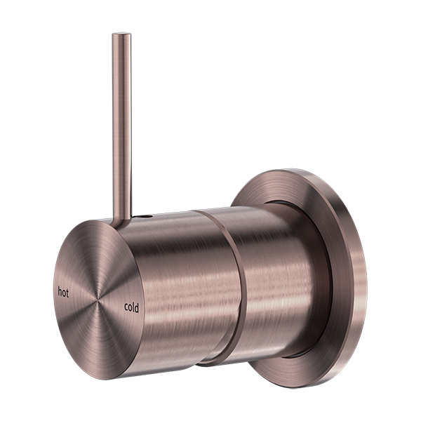 Nero Mecca Shower / Basin Wall Mixer 60mm Plate Handle Up Brushed Bronze