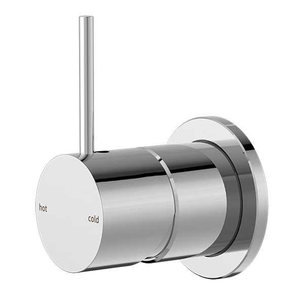 Nero Mecca Shower / Basin Wall Mixer 60mm Plate Handle Up Chrome