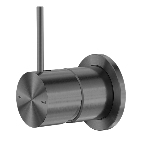 Nero Mecca Shower / Basin Wall Mixer 60mm Plate Handle Up Gun Metal