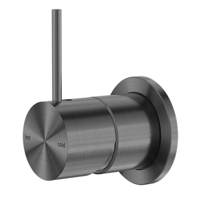 Nero Mecca Shower / Basin Wall Mixer 60mm Plate Handle Up Gun Metal