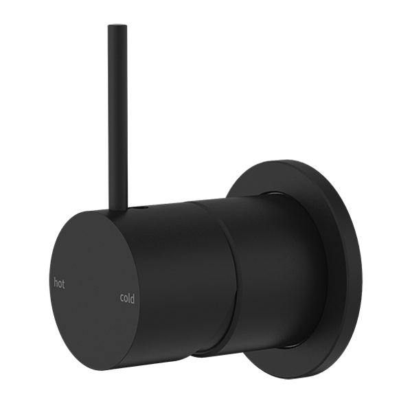 Nero Mecca Shower / Basin Wall Mixer 60mm Plate Handle Up Matte Black