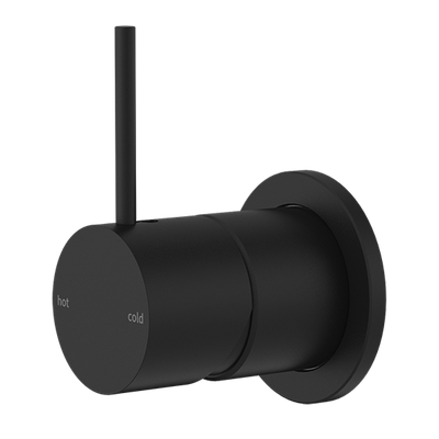 Nero Mecca Shower / Basin Wall Mixer 60mm Plate Handle Up Matte Black