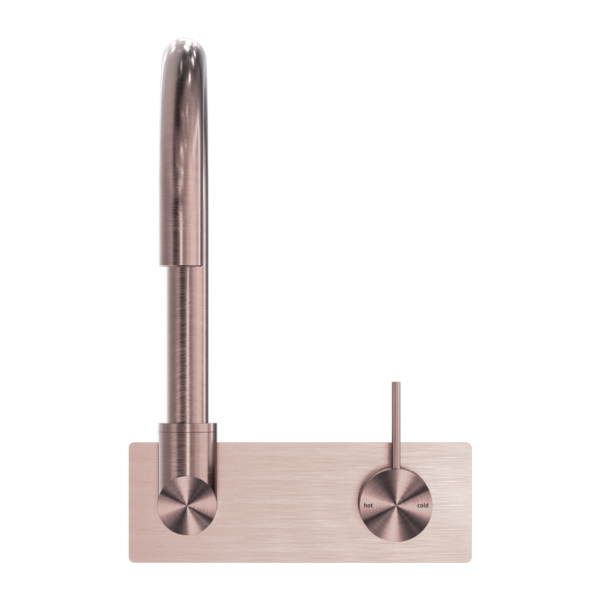 Nero Wall Basin/Bath Swivel Spout Handle Up Brushed Bronze