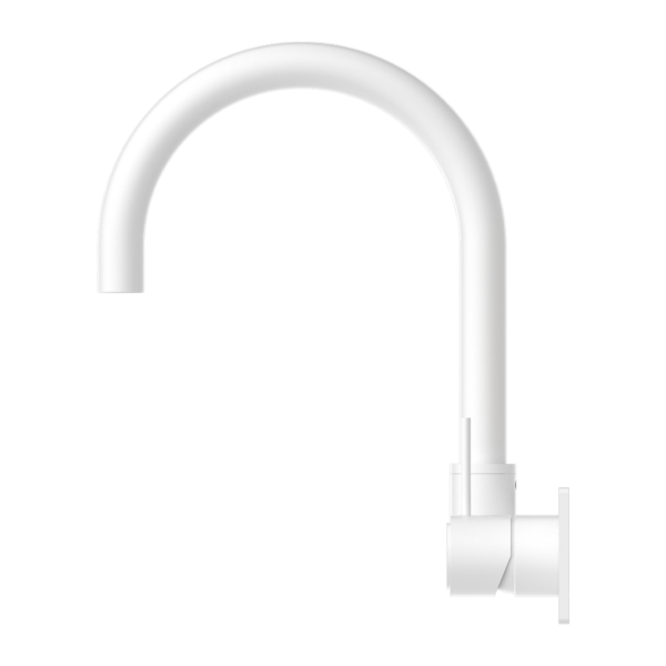 Nero Wall Basin/Bath Swivel Spout Handle Up Matte White