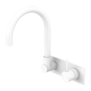 Nero Wall Basin/Bath Swivel Spout Handle Up Matte White